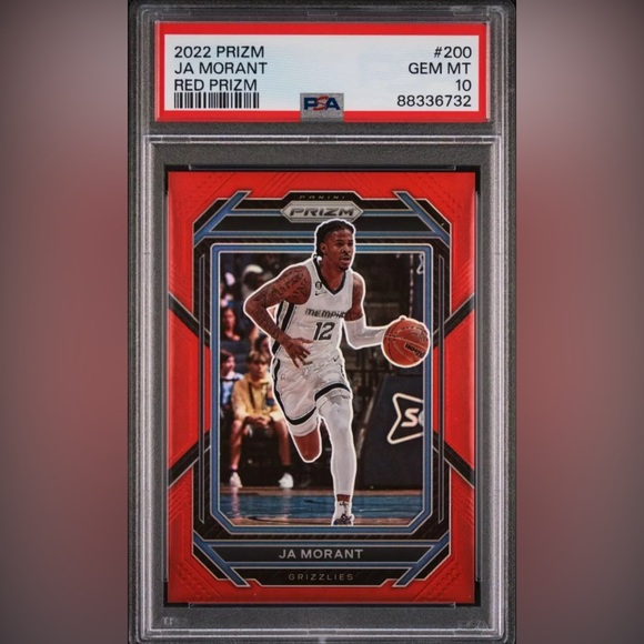2022 Panini Prizm Ja Morant RED PRIZM /299 PSA 10 GEM MT POP 5